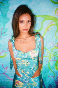 Jacqueline Bustier in Aquamarine